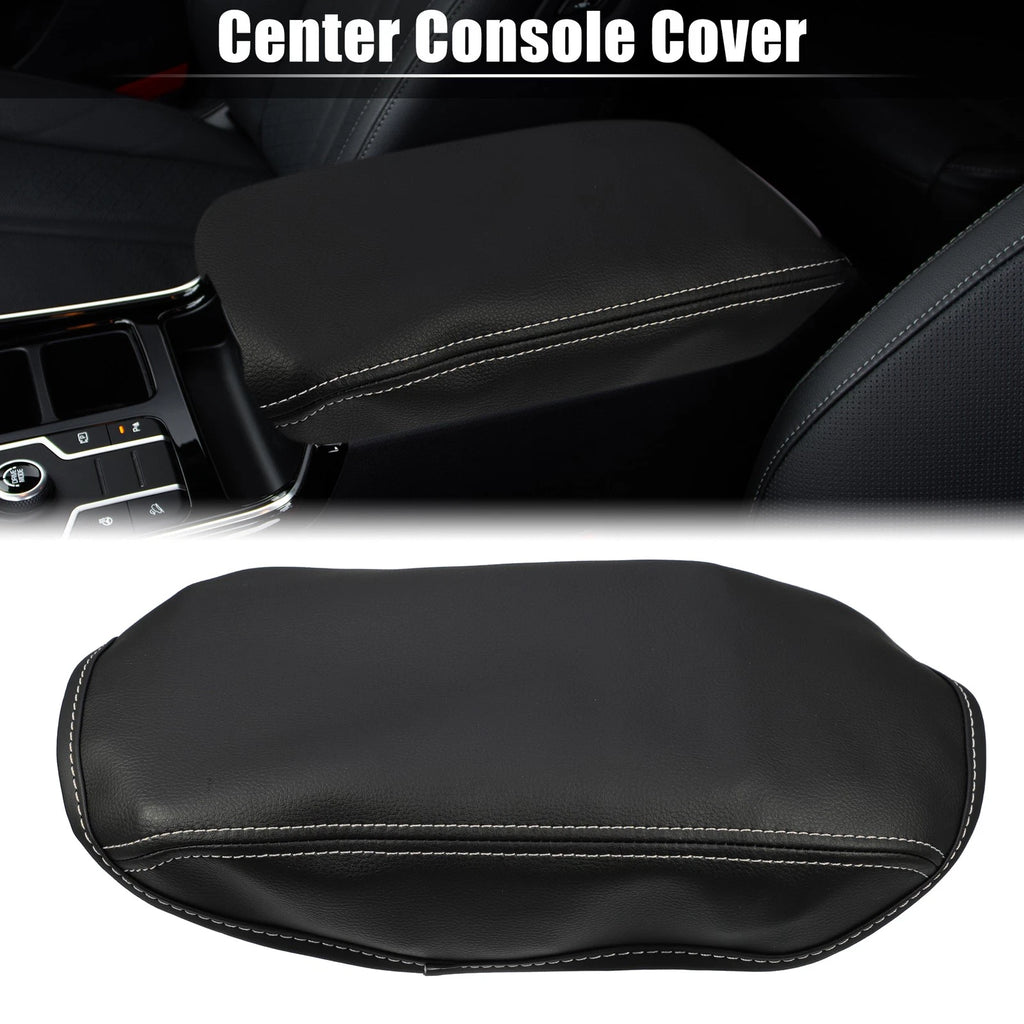 Center Console Cover Pad for Subaru Forester (2019–2023) Black Gray Stitches
