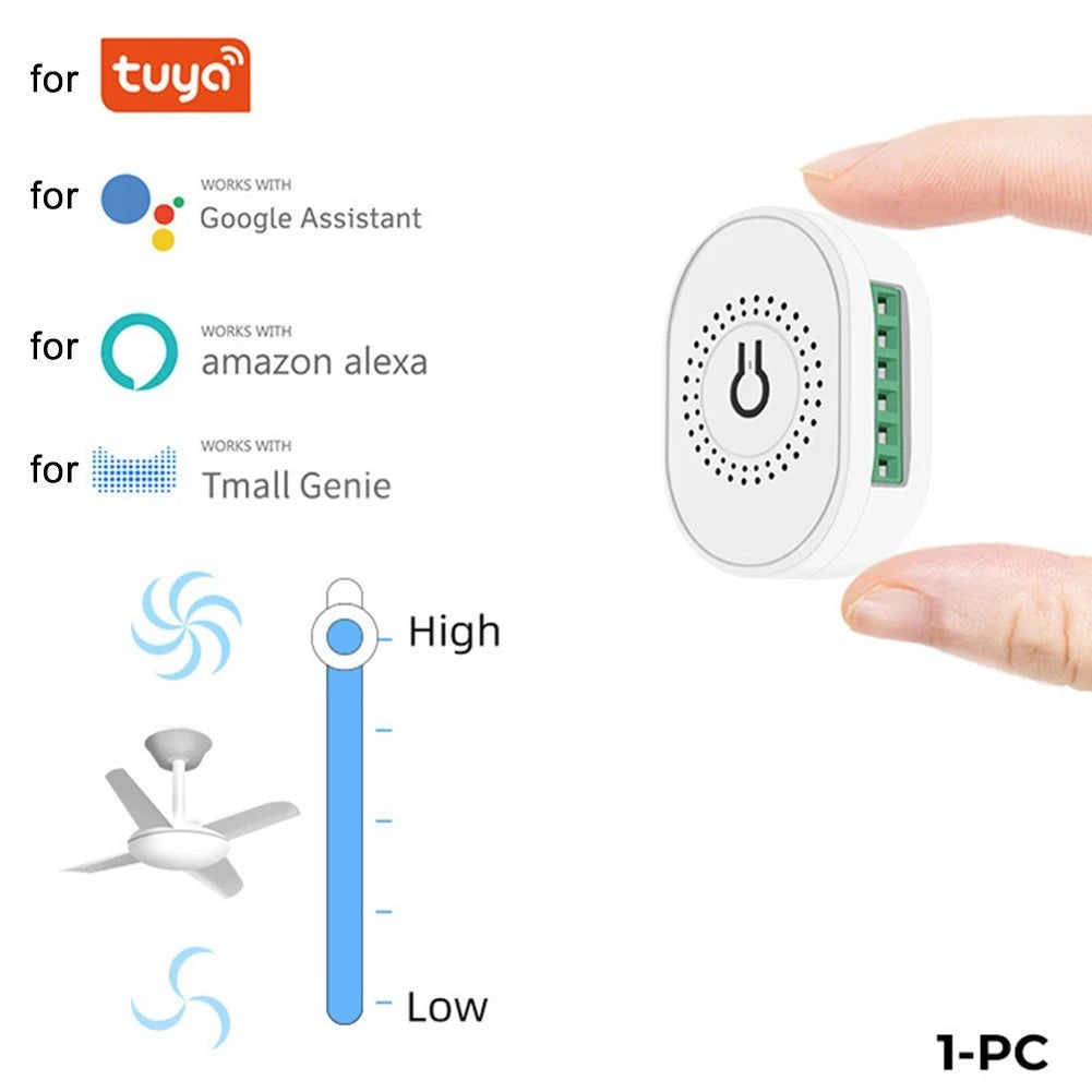 Tuya Smart WiFi Fan Switch for (59x42x20mm, Flame Retardant)