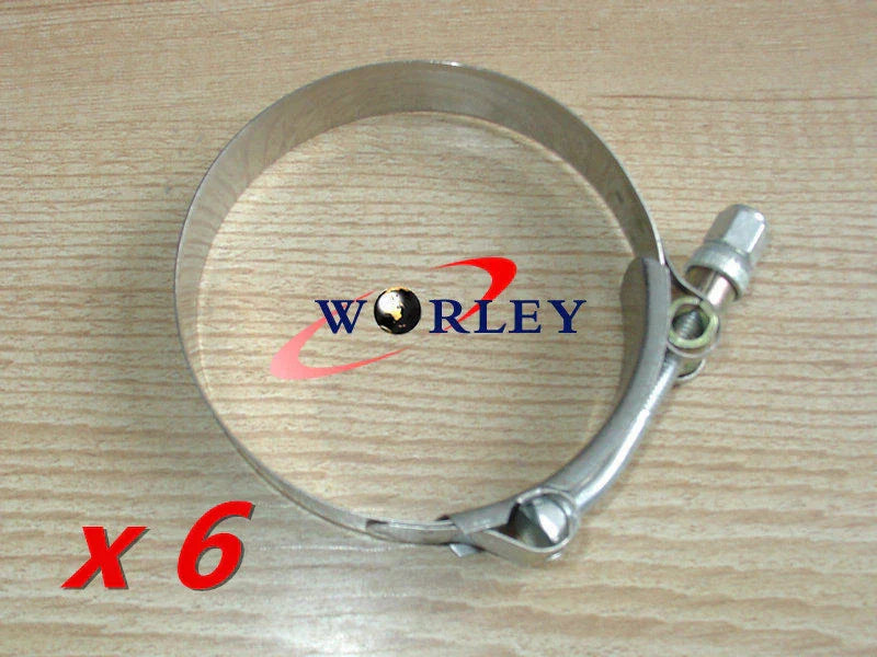 8 x 4" Turbo Pipe Hose Coupler T-Bolt Clamps for Universal