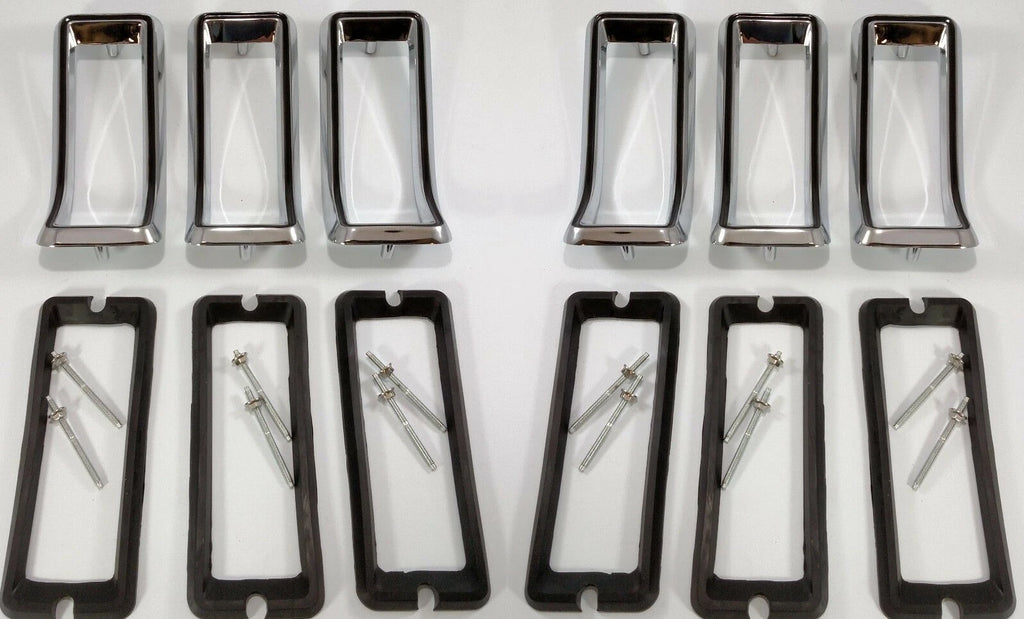 Tail Light Lens Bezels Gaskets Kit for 1967–1968 Ford Mustang Black Fill