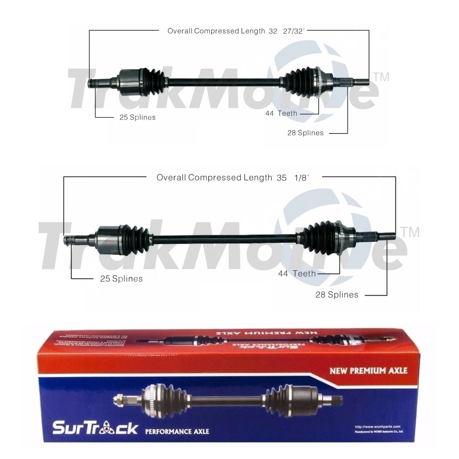 Set of 2 Rear CV Axle Shafts for Ford Edge, Lincoln MKX (2007–2018)