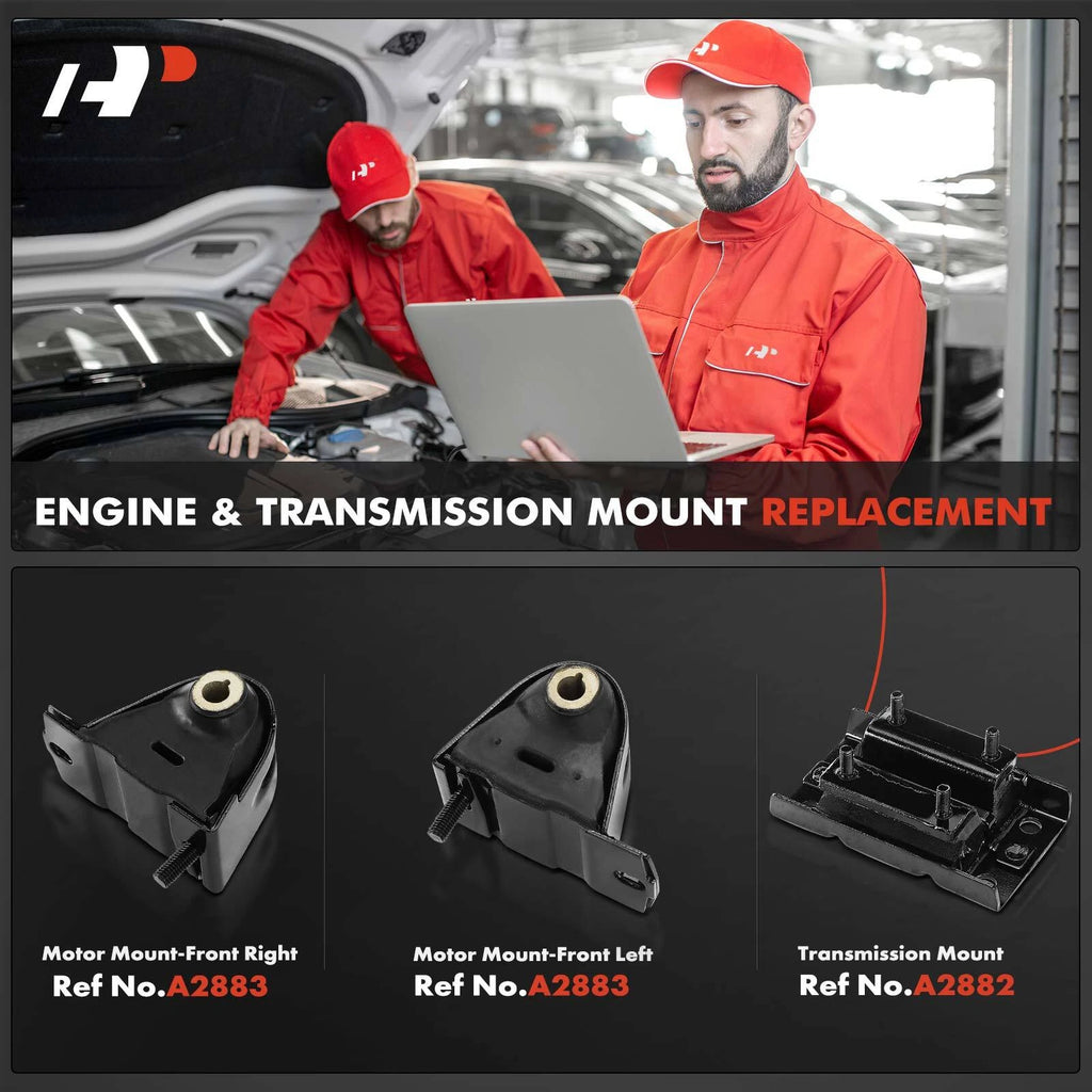 3X Front Engine Motor & Transmission Mount for Jeep Wrangler (1997-2006)