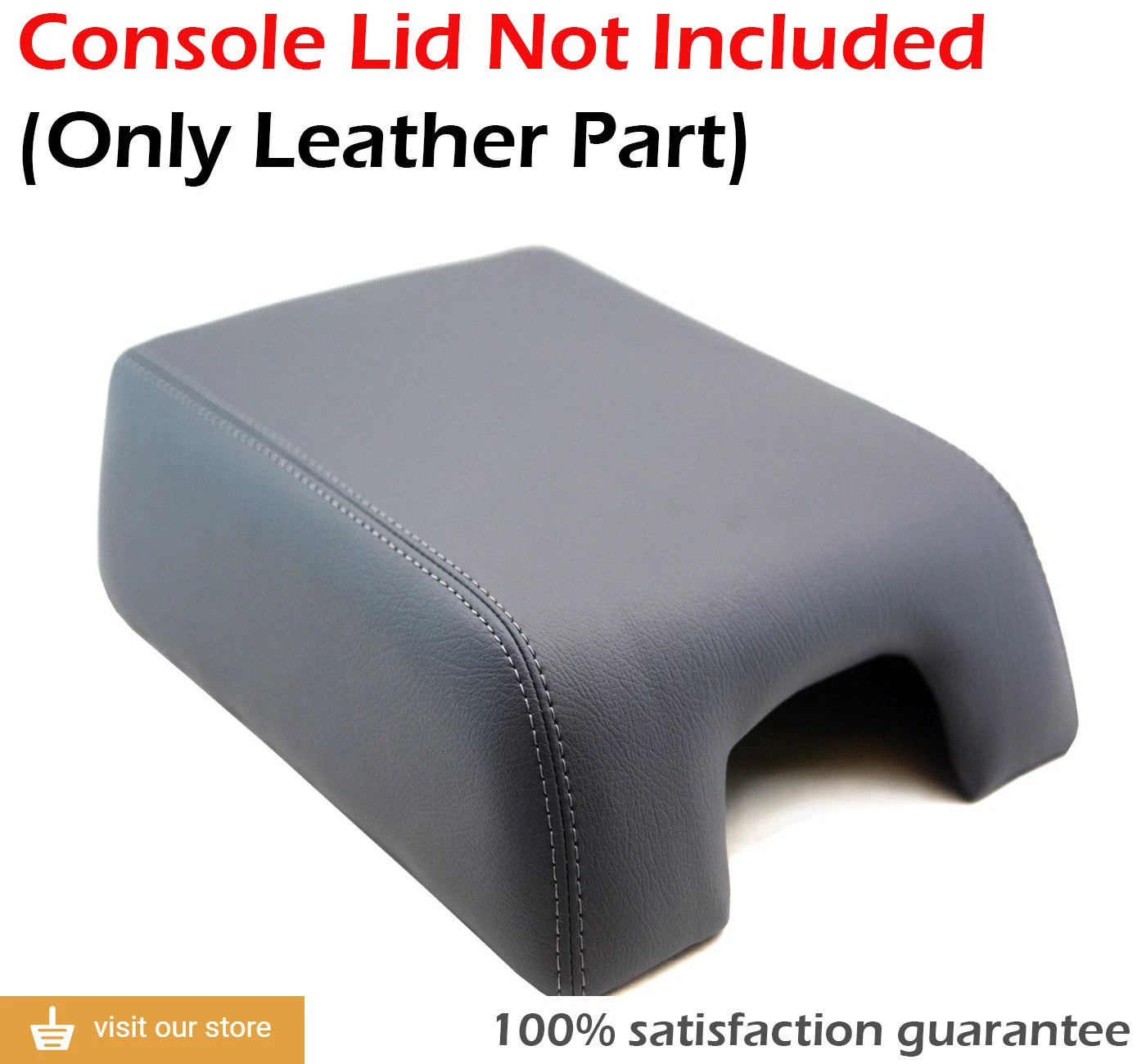 Center Console Armrest Cover for Ford F150 Lariat (2004–2008) Gray Leather
