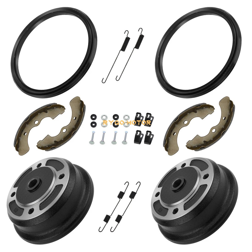 2PC Front Brake Drum & Shoes Kit for Kawasaki Mule 2510 3000 3010 3020 4000 4010