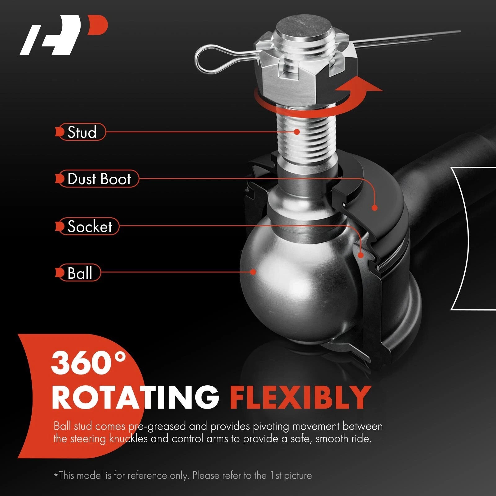 Set of 4 Front Inner Outer Steering Tie Rods for Kia Sedona (2002–2012)