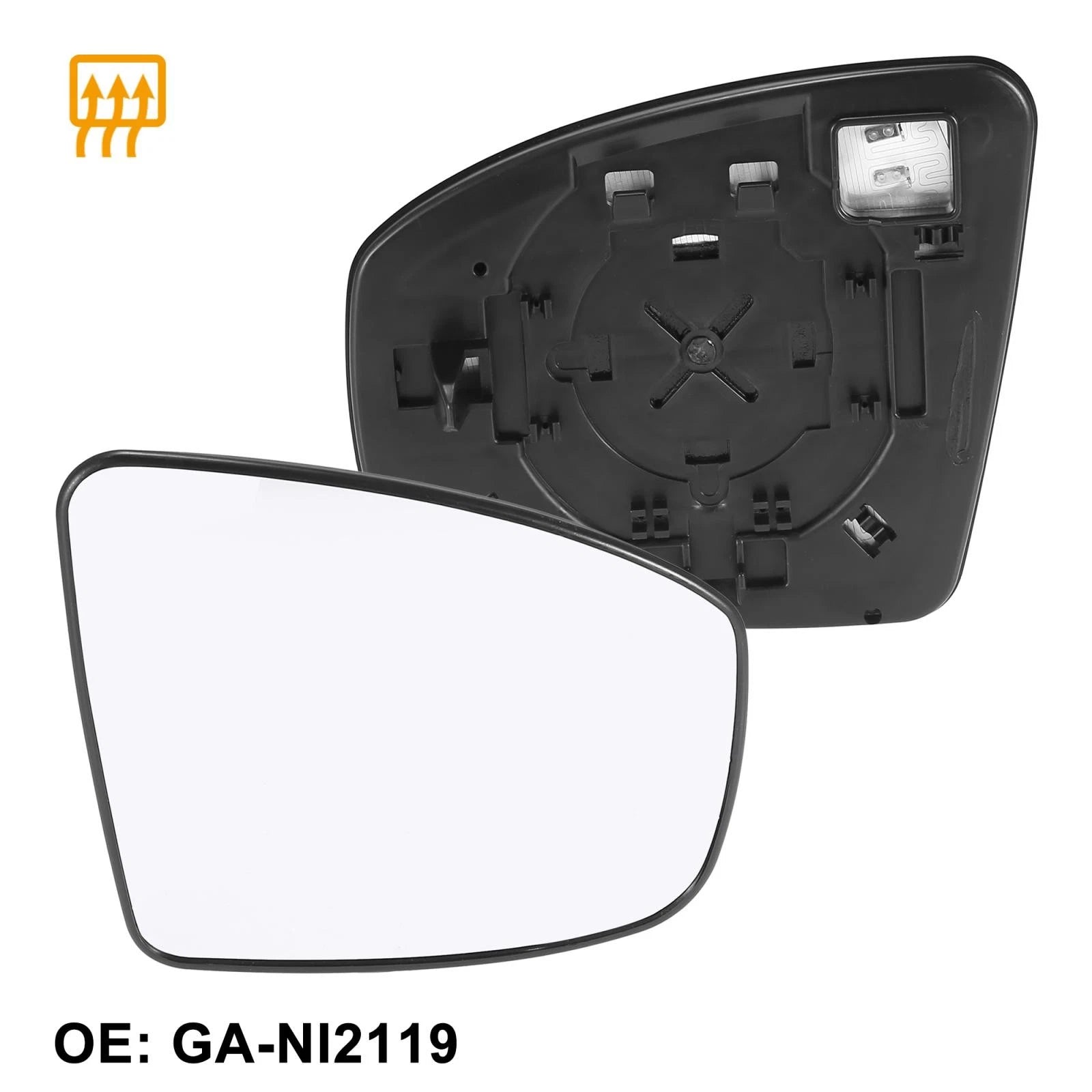 Right Side Heated Mirror Glass with Backing Plate for Nissan Murano (2009–2014)