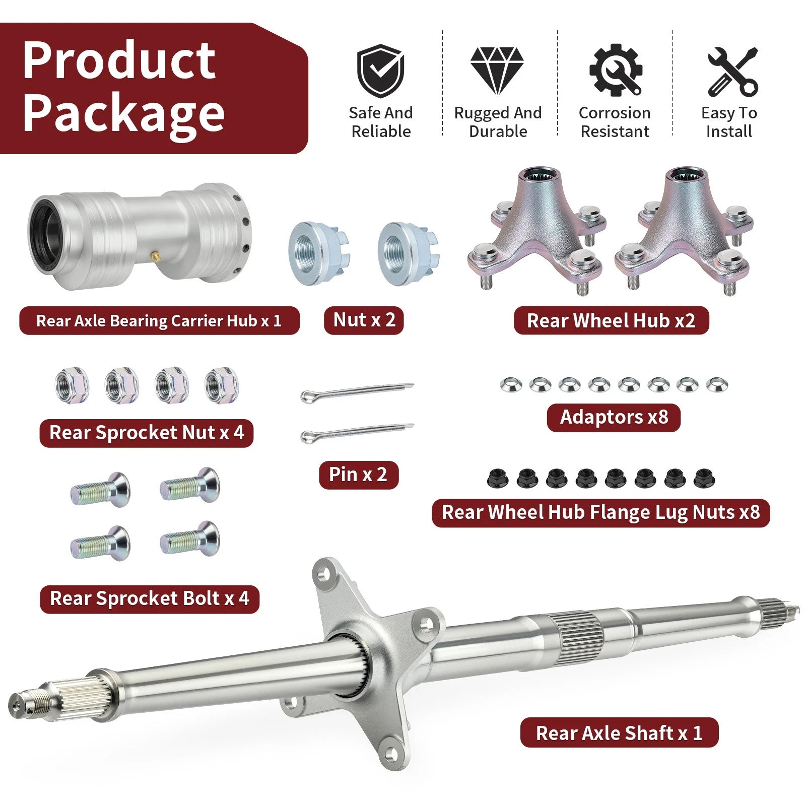 Rear Axle Shaft Kit for Honda TRX400EX TRX400 Ex Sportrax 400 (1999-2008)