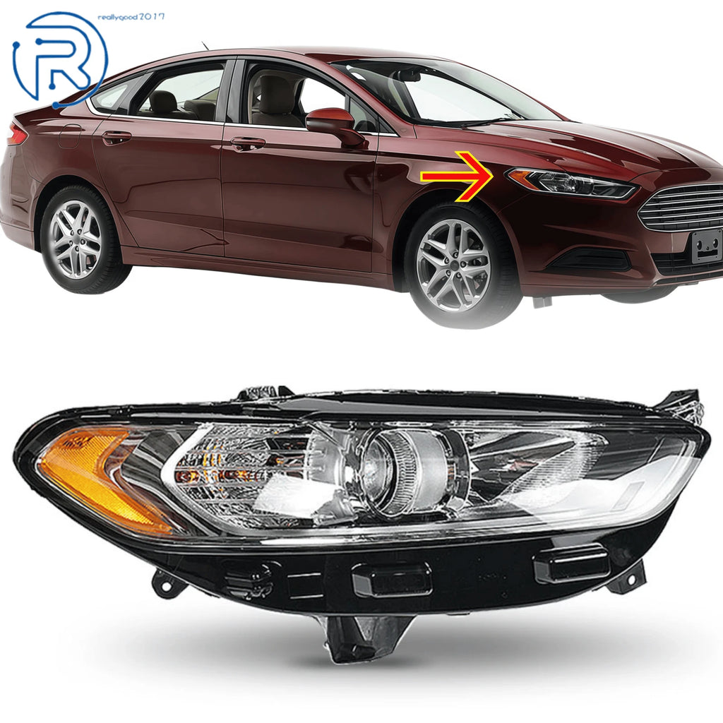 Chrome Halogen Headlight Assembly for Ford Fusion (2013–2016)