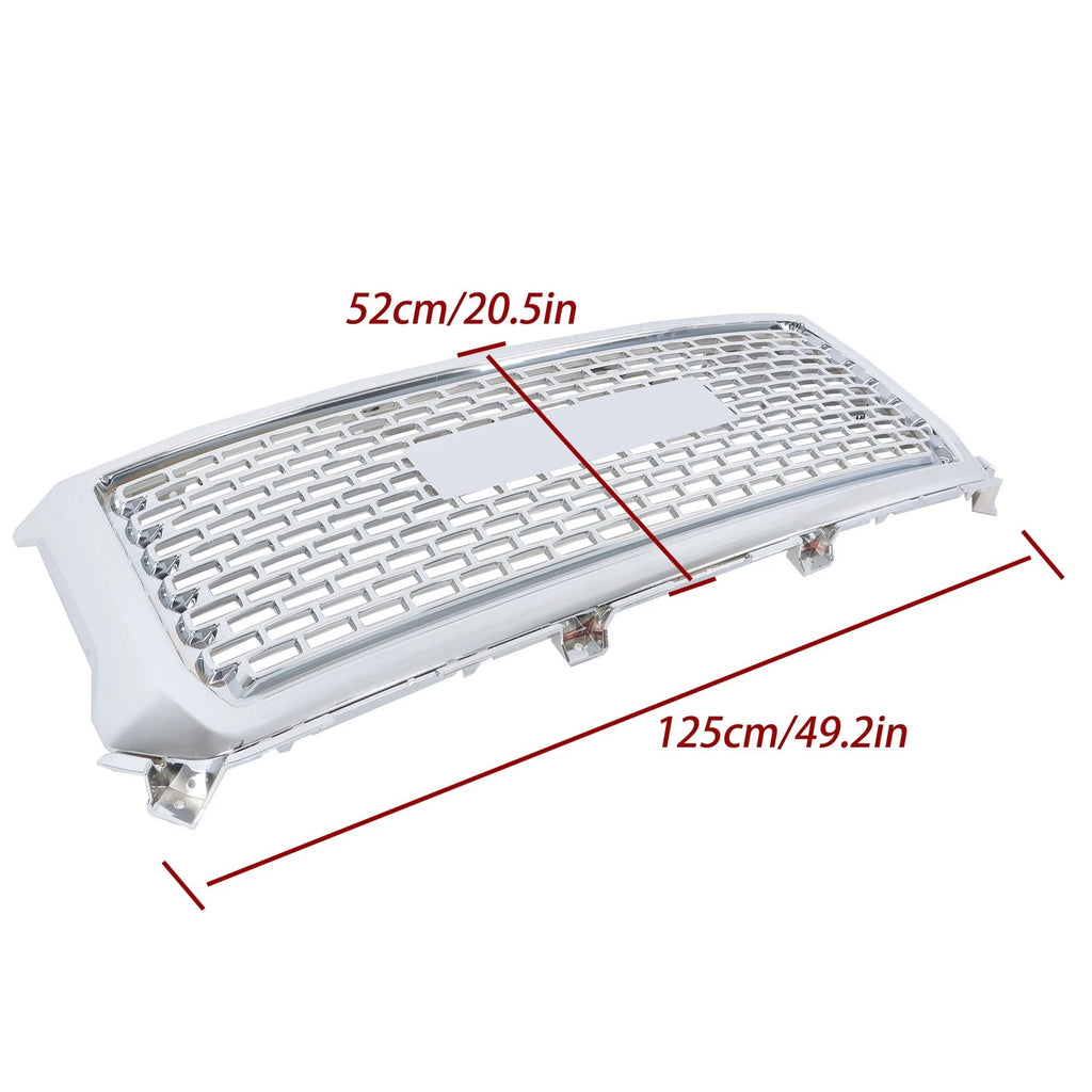 Chrome Mesh Front Bumper Upper Grille for GMC Sierra 1500 Denali (2014â2015)