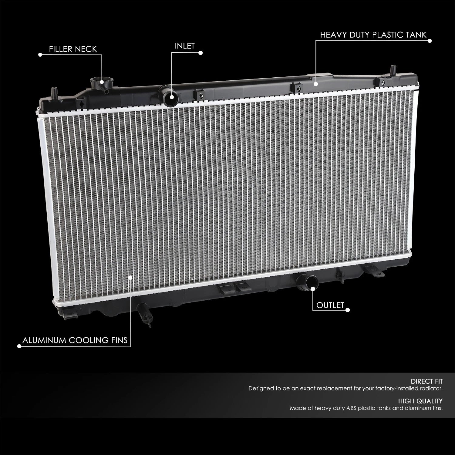 Aluminum Core Cooling Radiator for Honda EV (2013–2014) DPI 13416 OE Style