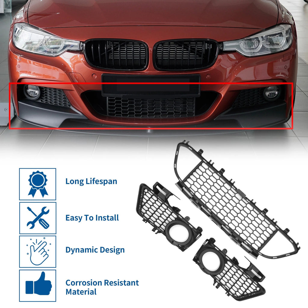 Set of 1 Front Lower Bumper Grille for BMW 320i (2013–2018)