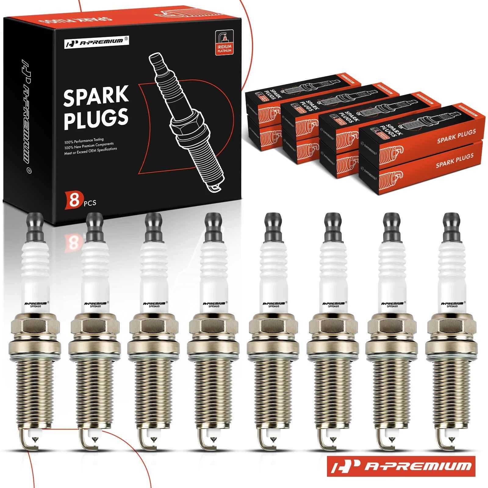 8x Iridium Platinum Spark Plugs for Jeep Grand Cherokee (2008–2009)