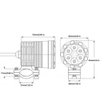 6 LED Front Headlight for Motorcycle/Bicycle (12V-80V)