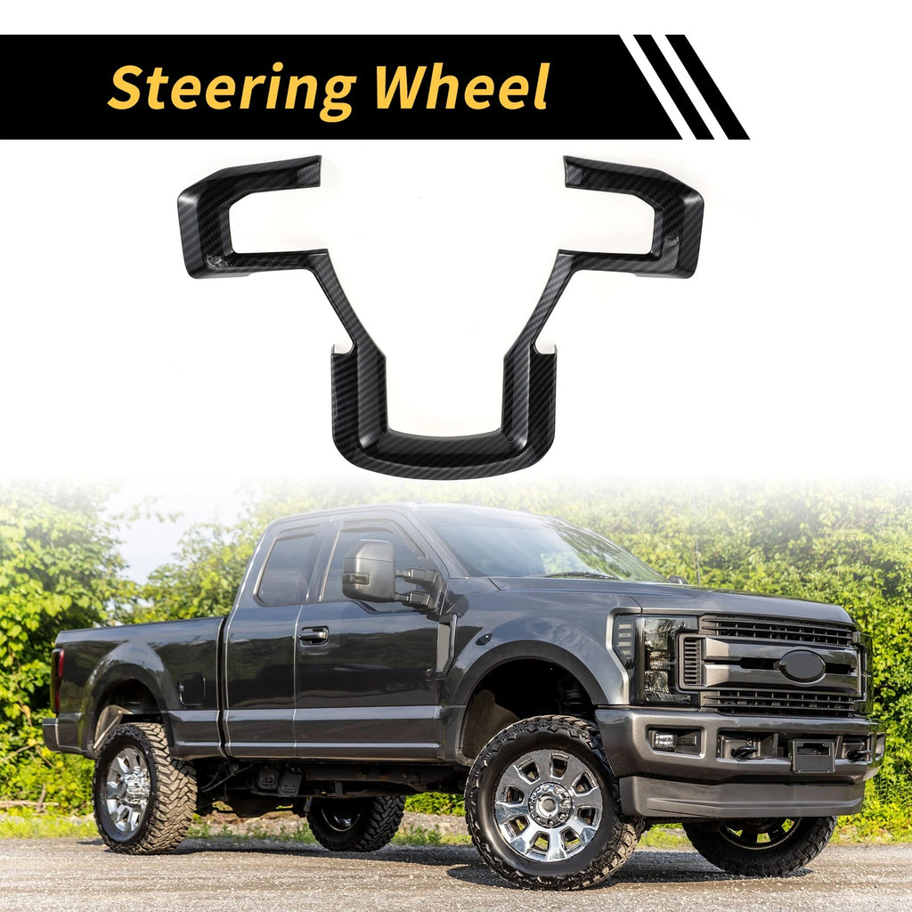 1 Pcs Carbon Fiber Steering Wheel Cover Trim for Ford F-150 (2015–2020)