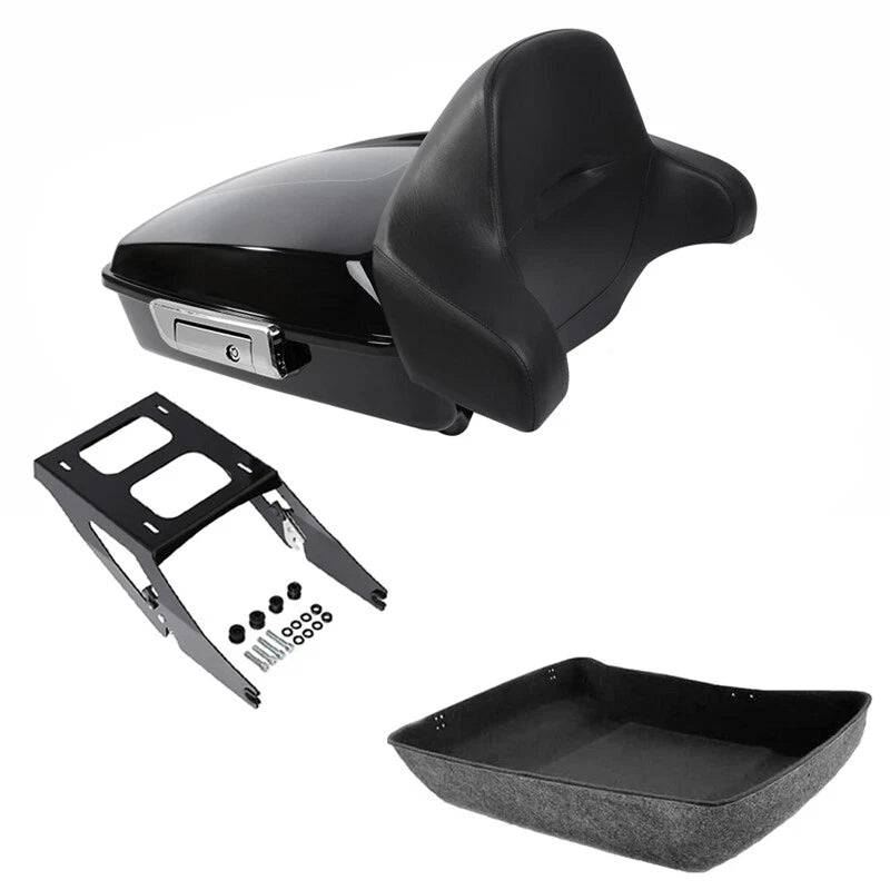 Black Chopped Trunk Backrest Mount Rack for Harley Sport Glide (2018–2021)
