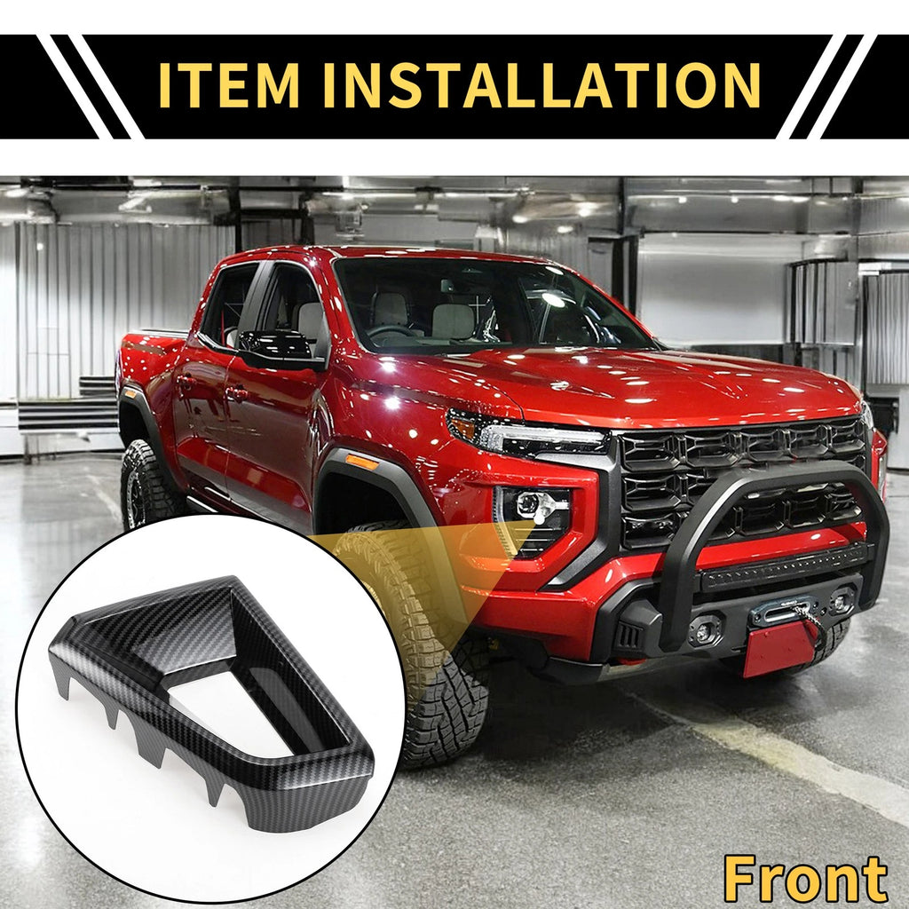 Front Side Bumper Grille Cover for Chevy Colorado (2023–2024) Carbon Fiber