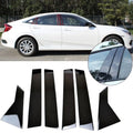 Glossy Black Window Door Pillar Posts Cover Trim for Honda Civic (2016–2020)