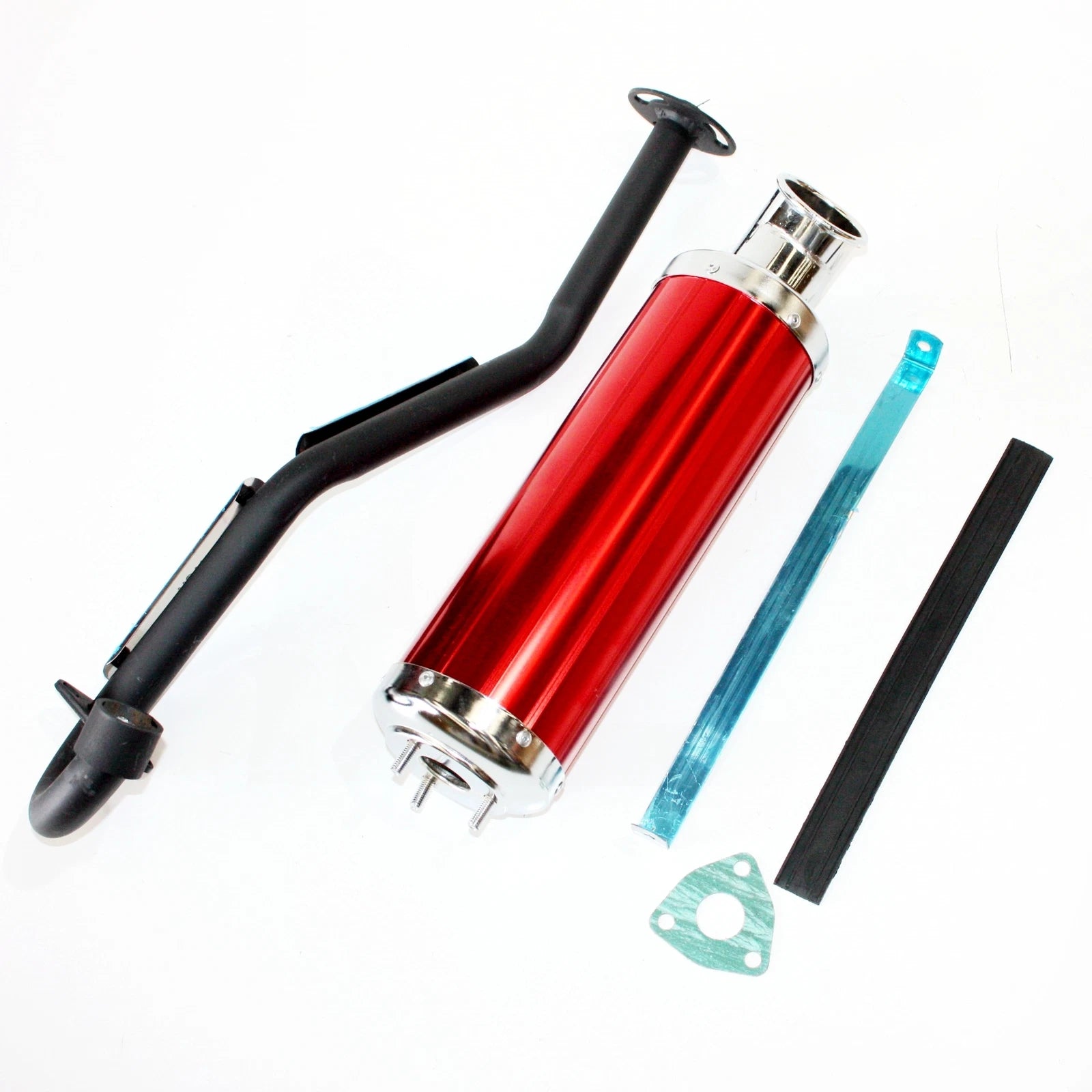 Exhaust Pipe + Red Alloy Muffler for 150cc 200cc 250cc Pit Quad ATV