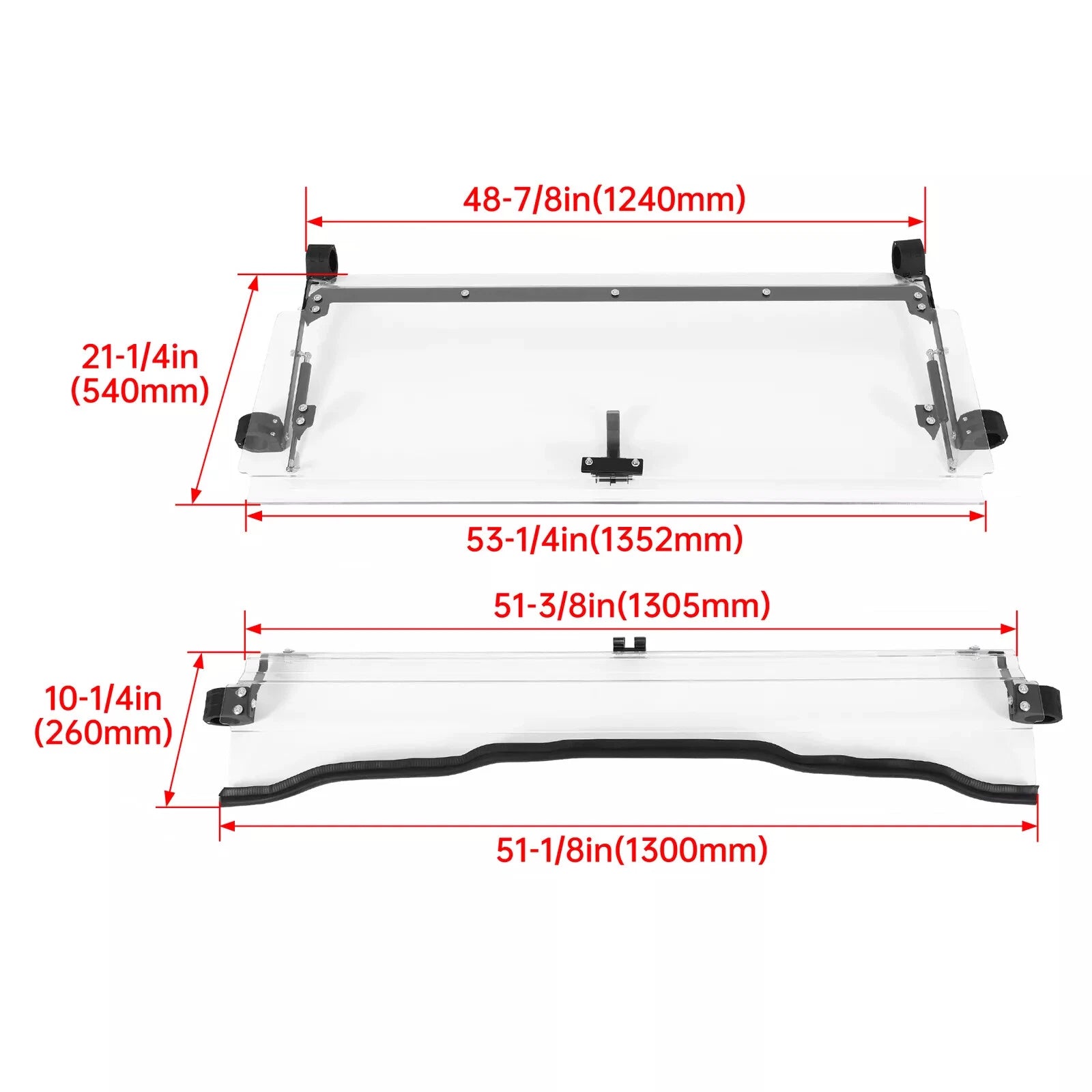 Scratch Resistant Flip Windshield for Honda Pioneer 1000/1000-5 (2016–2025)