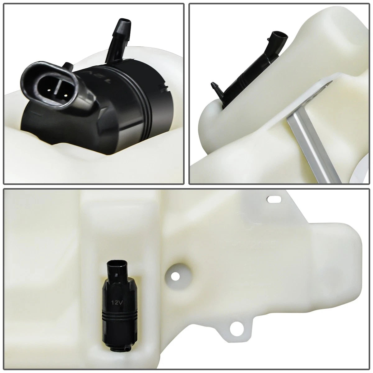 Windshield Washer Fluid Reservoir Tank w/Cap+Pump for Cavalier Sunfire (1995–1999)