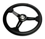 Steering Wheel with Leather Grip Brushed Black 6-Hole for Jeep Wrangler (2007–2018)