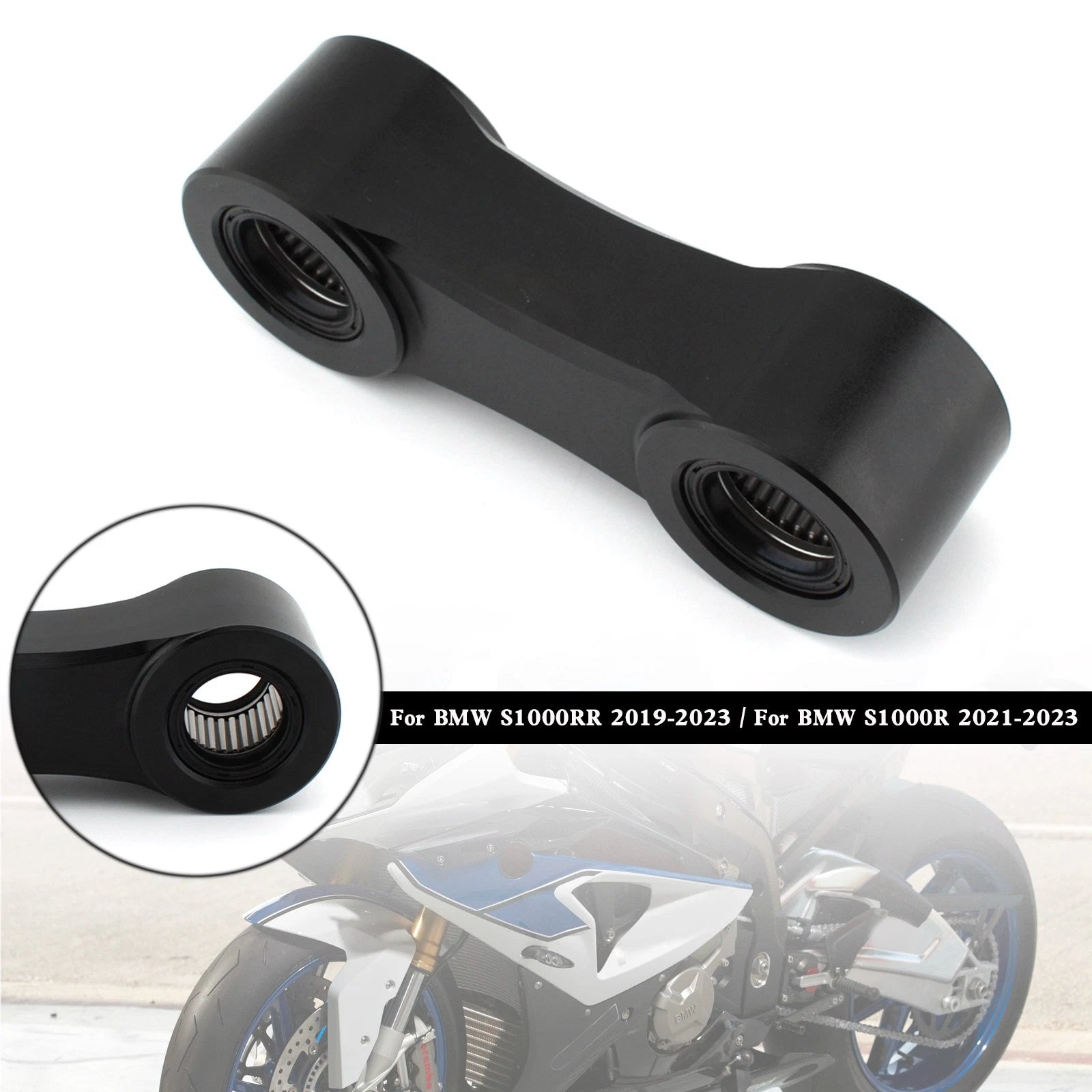 CNC Aluminum Lowering Link Kit for BMW S1000RR S1000R (2019–2025) Black