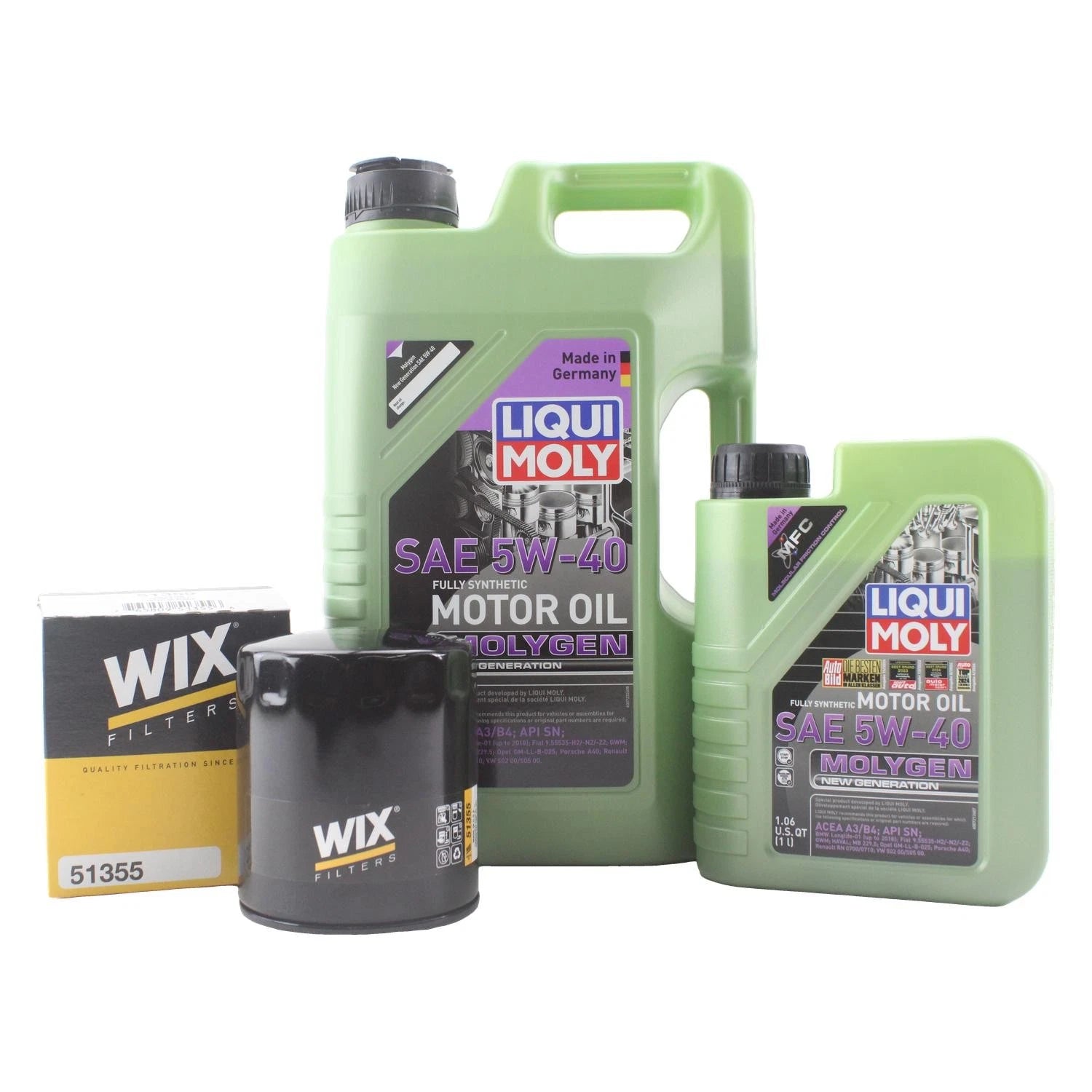 6L Liqui Moly Molygen 5W-40 Oil Change Kit for Audi A4 Quattro (2002–2008)