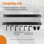 Black Side Step for Nissan Titan/Titan XD Crew Cab (2004–2024) Aluminum Alloy