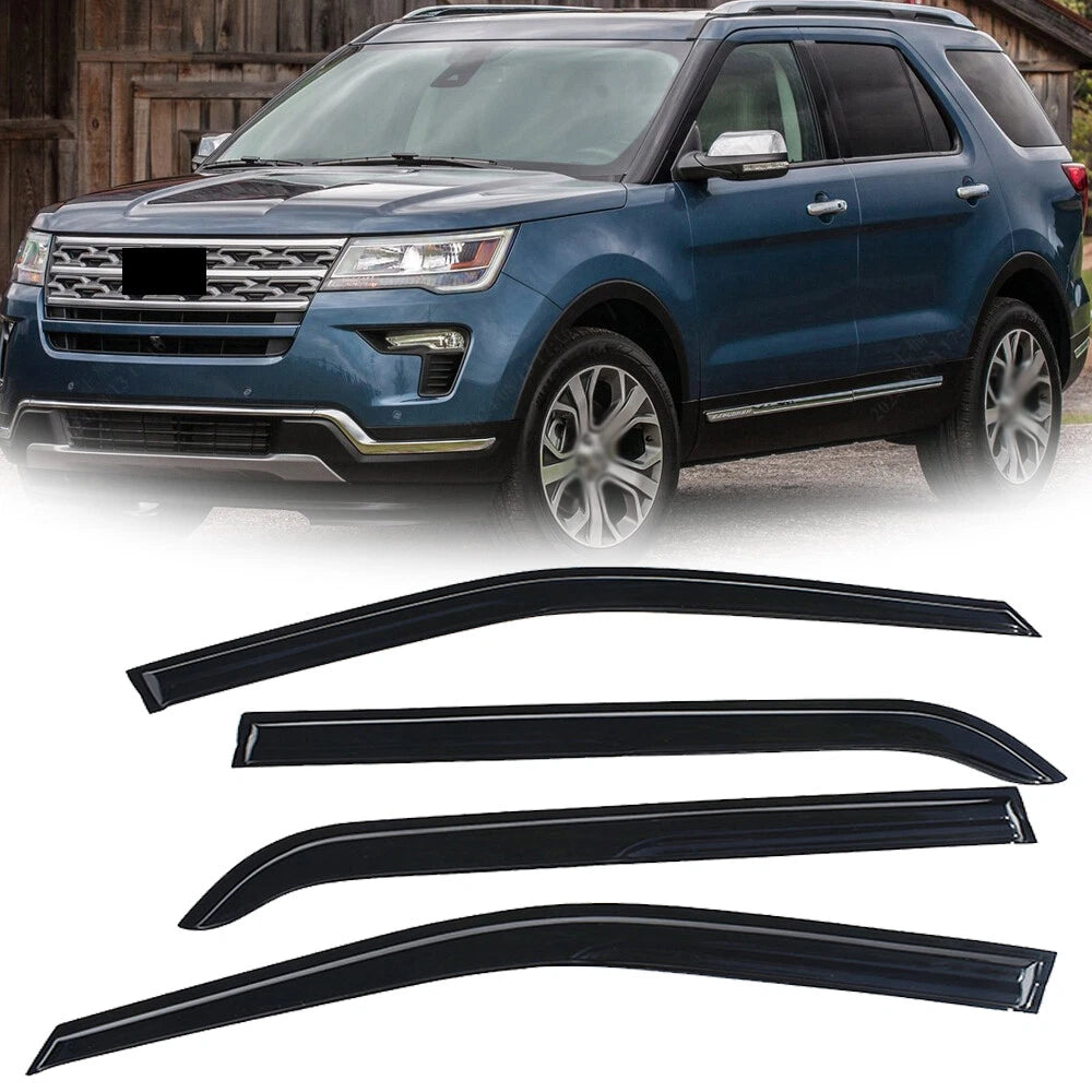 Window Visor for Ford Explorer (2011–2019) Smoke Black Rain Guards