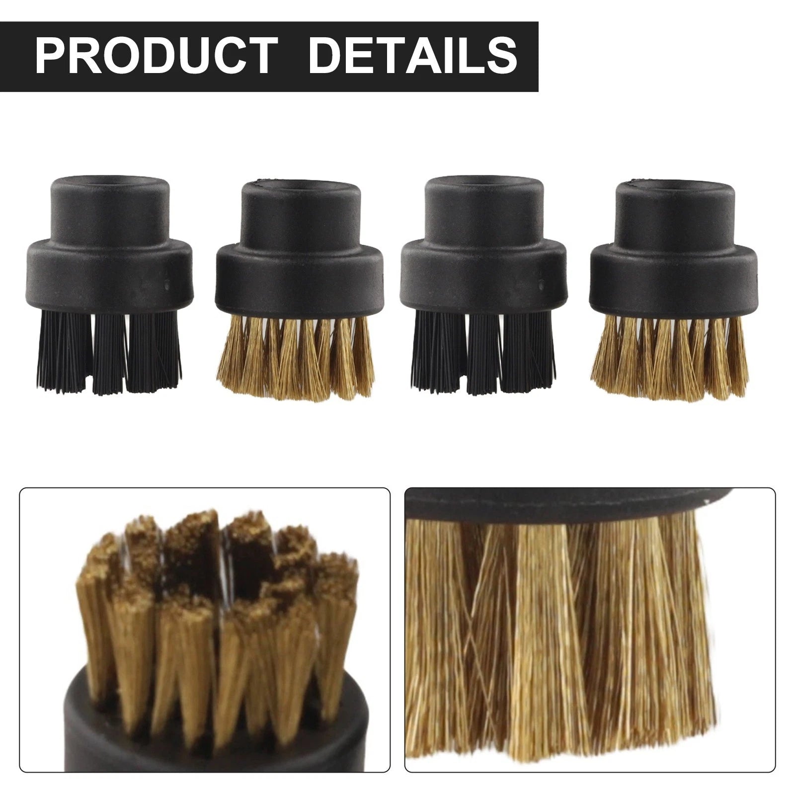 4 Piece Round Brush Set for Dupray Steam Cleaner
