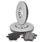 Set of 2 Front Brake Rotors & Ceramic Pads for Audi A4 (1999–2004) VW Passat (2000–2005) Drilled Slotted