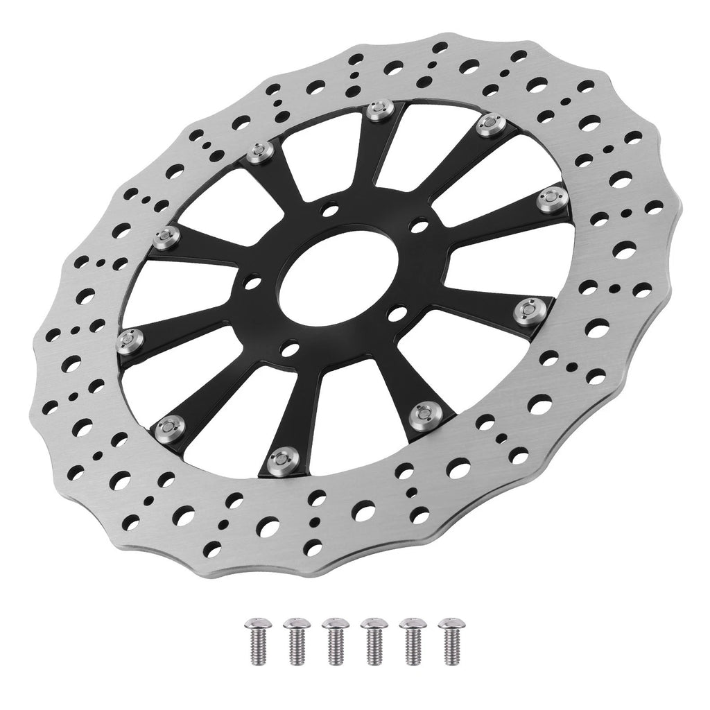 11.8" Floating Front Brake Rotor for Harley-Davidson Trike (2009–2019) Dyna (2006–2017) Black