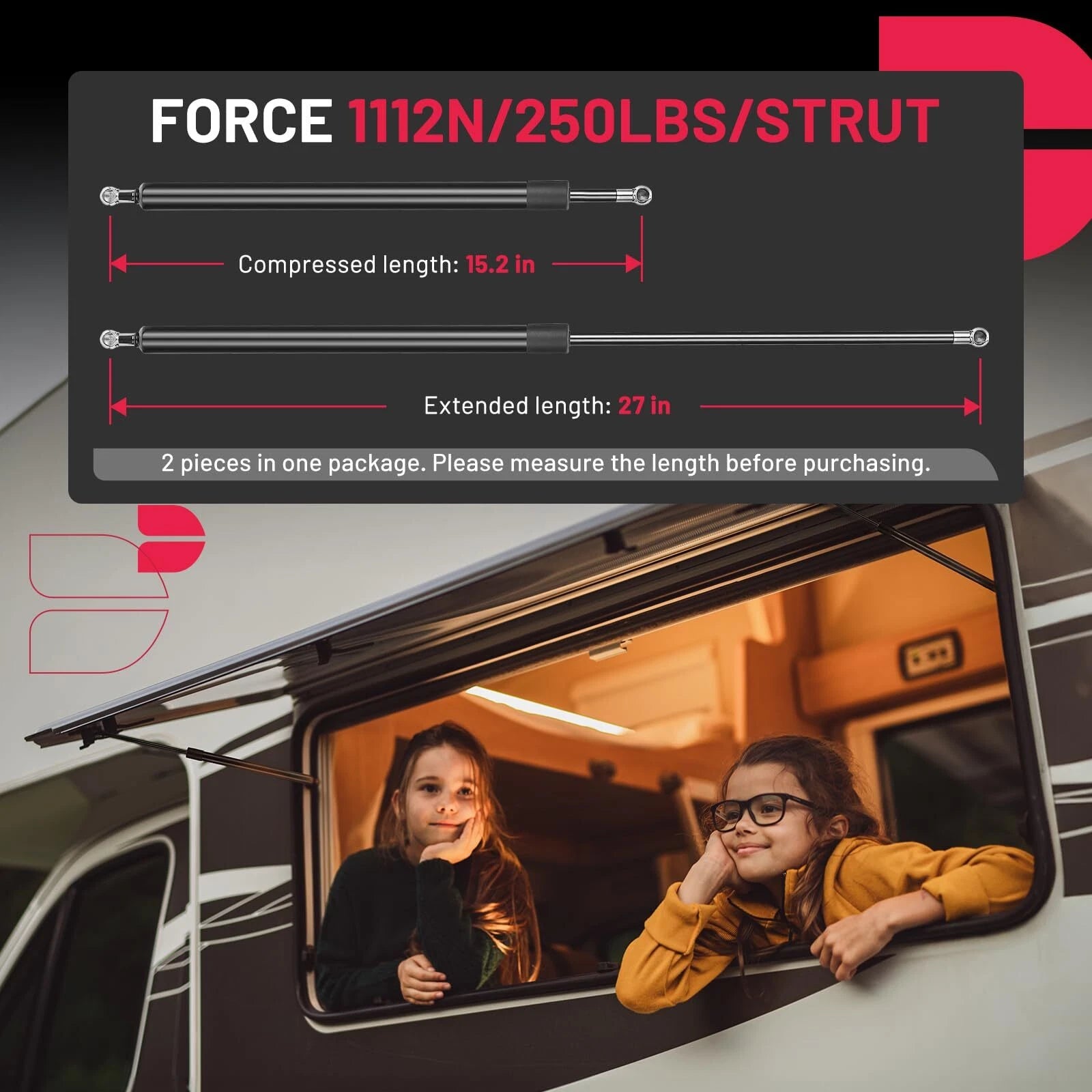 Gas Strut for Heavy Trailer Cap Door Truck Cap for ST270/ST250 (2010–2012)