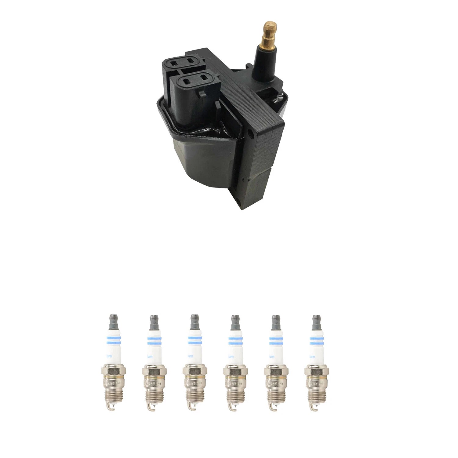 Hitachi Ignition Coil & Bosch 6 Iridium Spark Plugs for Astro 4.3 V6 (1995–2005)