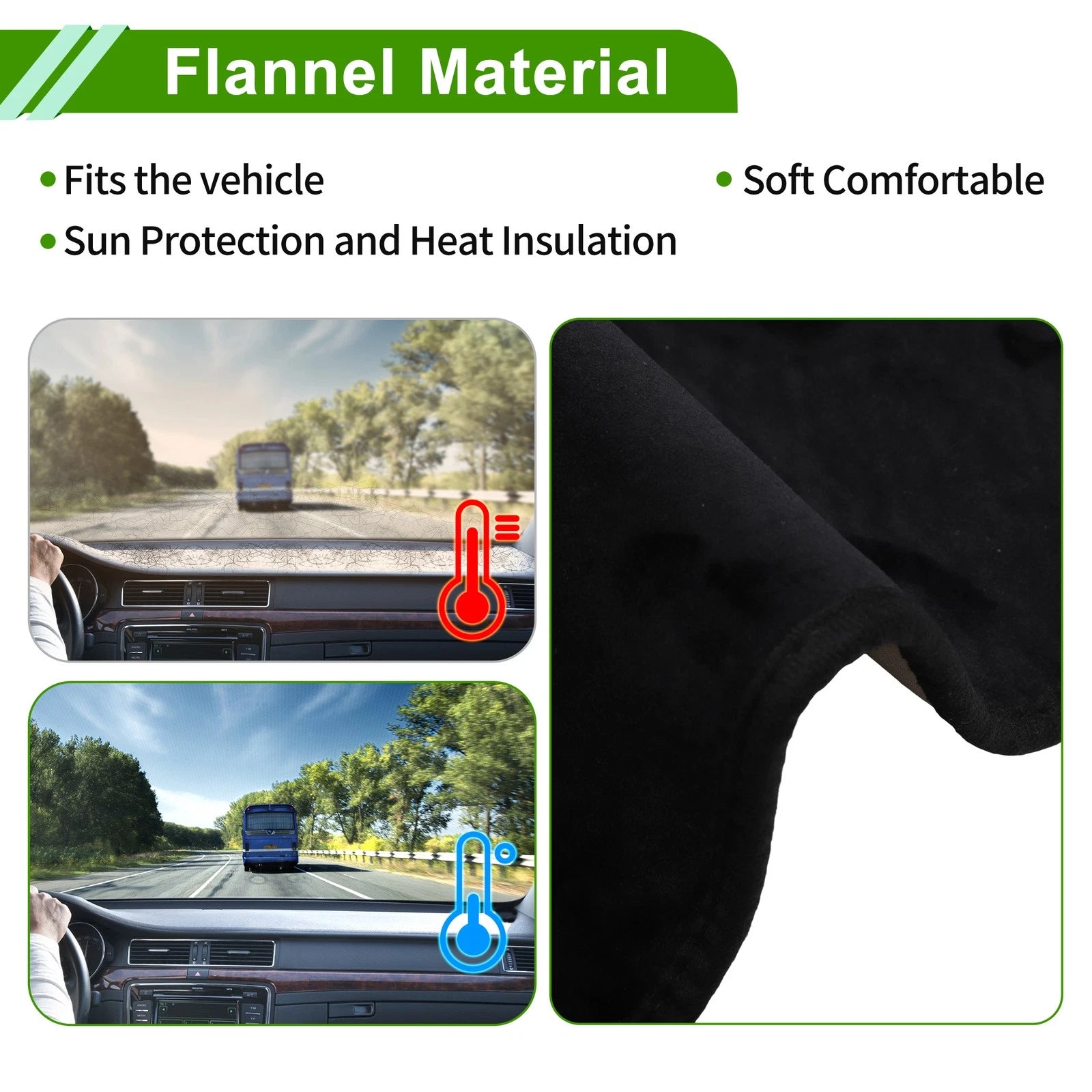 Dashboard Cover for Kia EV3 GT Line (2024–2025) Flannel Black 1 Pc