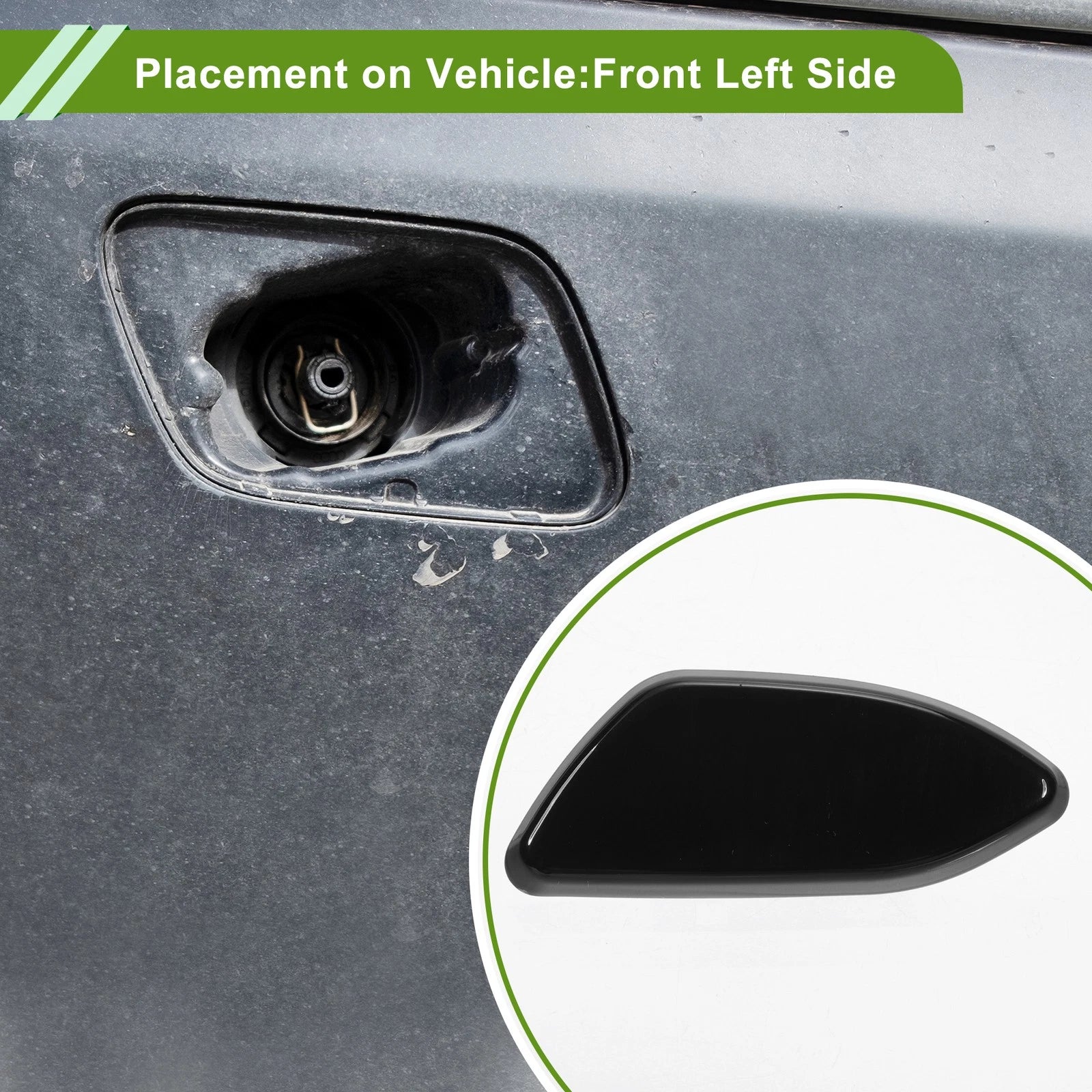 Front Left Washer Nozzle Cover Cap for Toyota Rav4 (2010–2012) 8504542110 Black