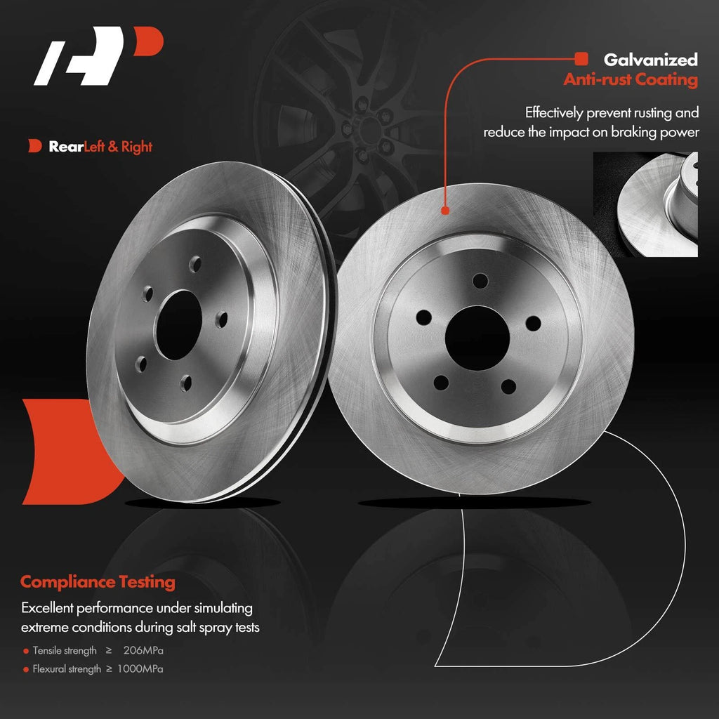 Rear Disc Brake Rotors & Ceramic Pads for Ford Freestar (2004-2007)