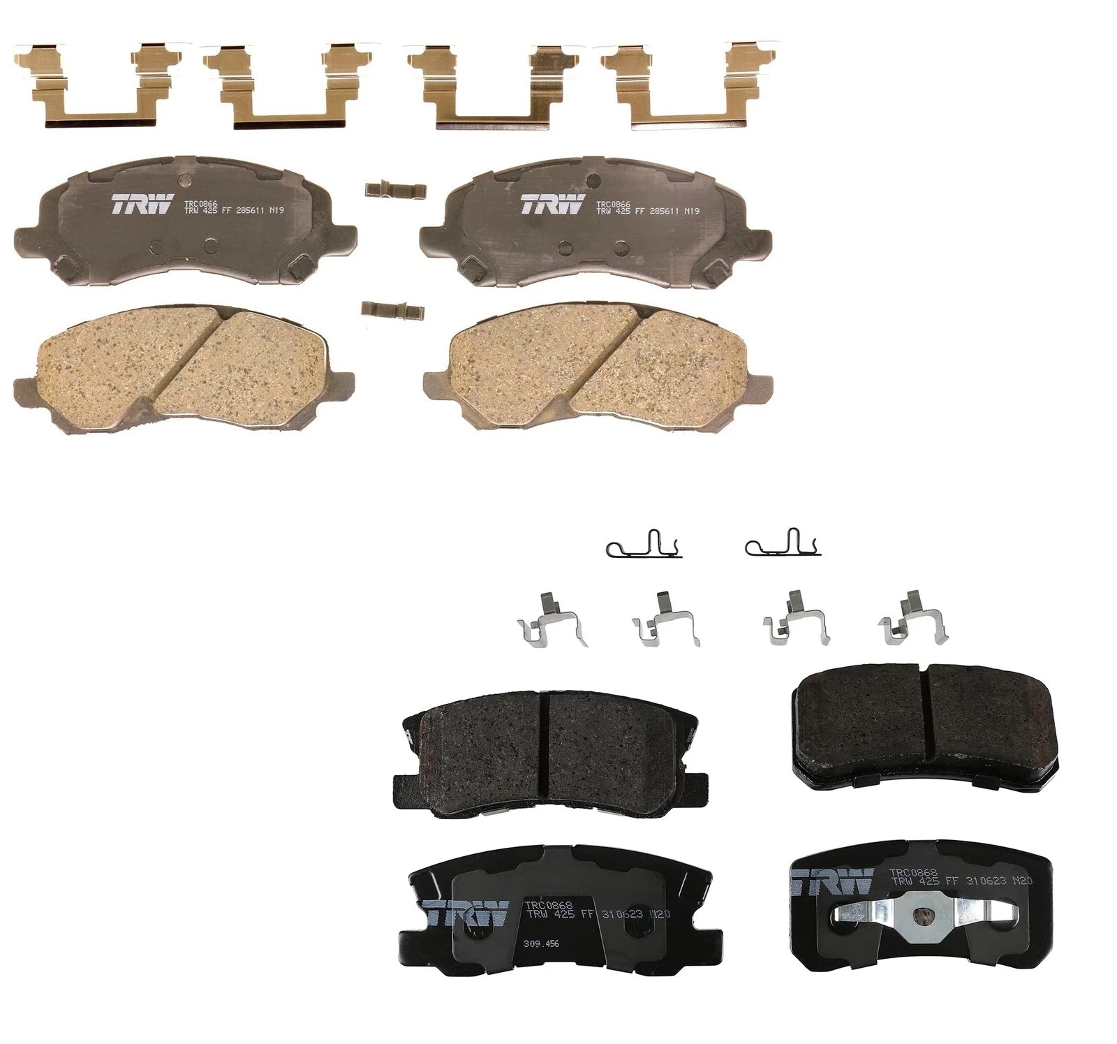 Set of 4 TRW Pro Ceramic Brake Pads for Chrysler Dodge Jeep Mitsubishi