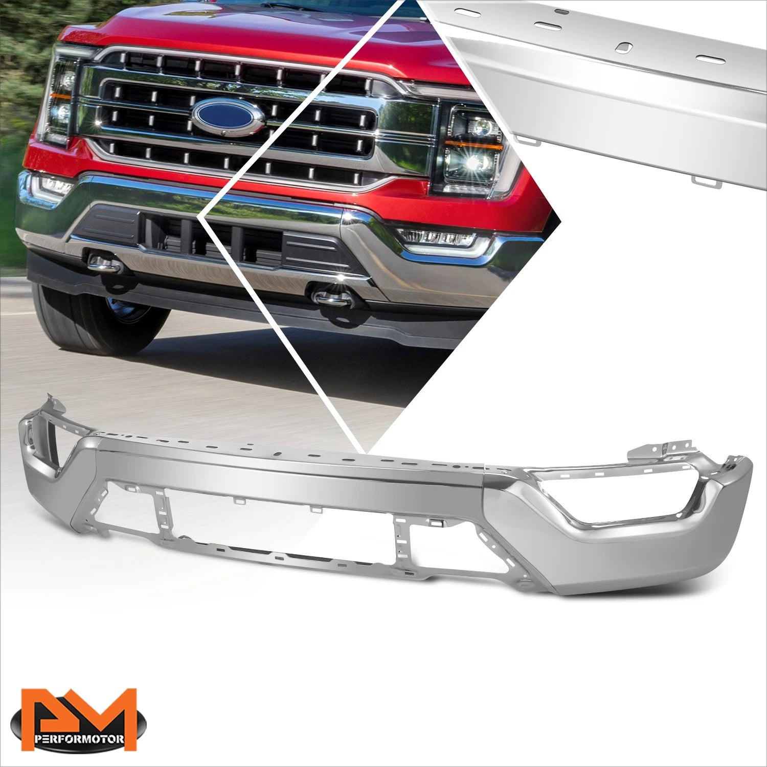 Steel Front Bumper Face Bar for Ford F-150 (2021–2023) Chrome