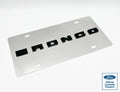 Chrome Metal License Plate for Ford Bronco Block Letters Logo (1966–2023)