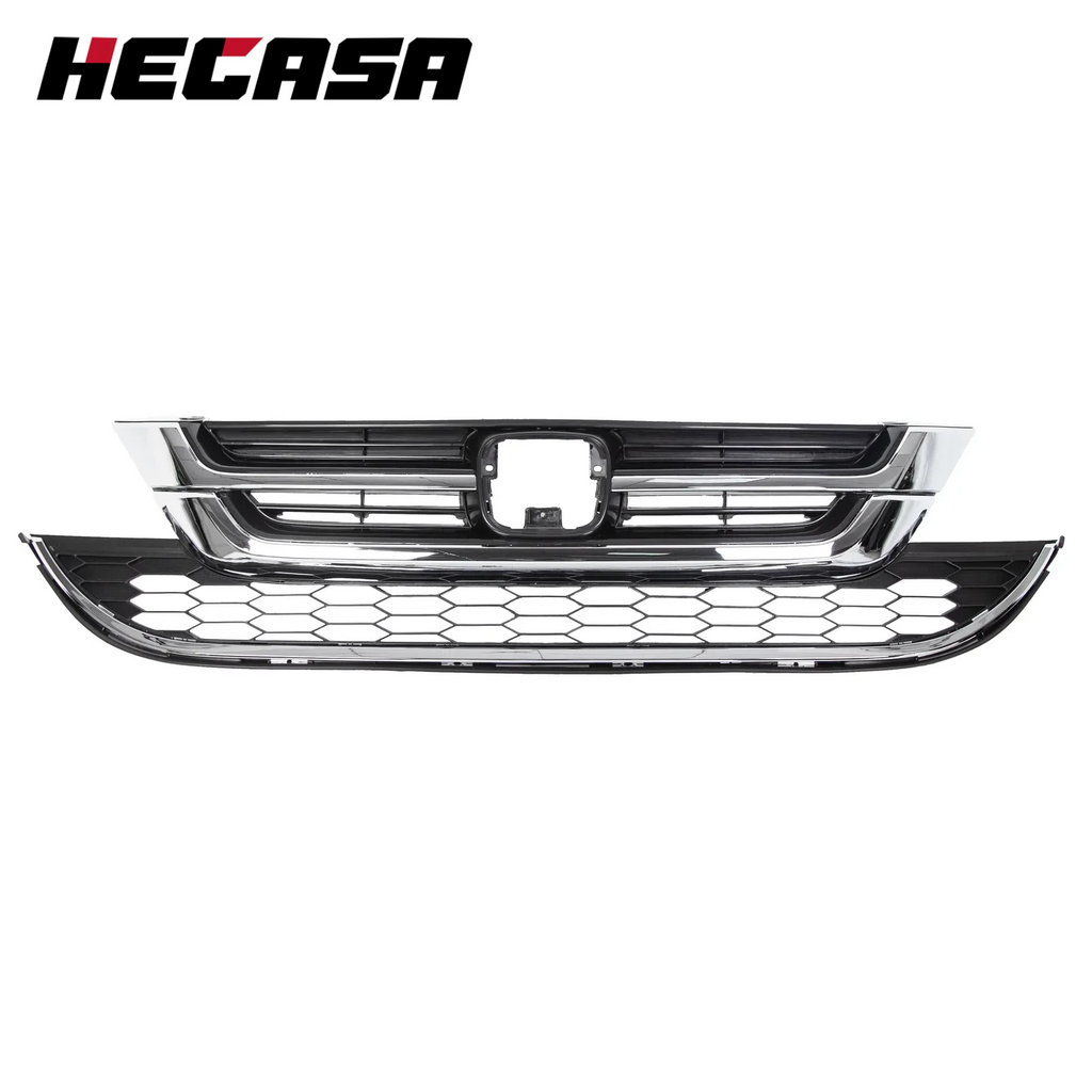 Chrome Front Upper & Lower Honeycomb Grille for Honda CR-V (2010-2011)
