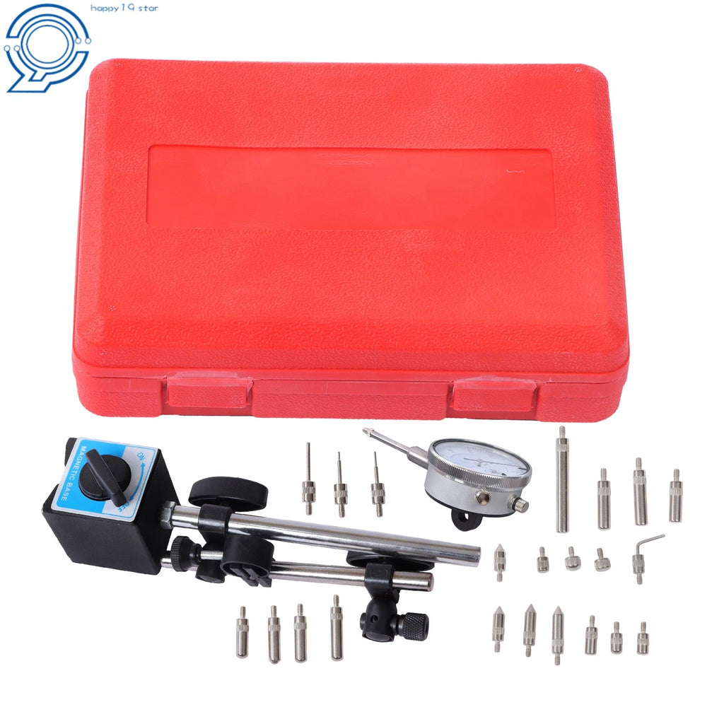 Dial Test Indicator & 22 Tips with Magnetic Base Set for Machinists