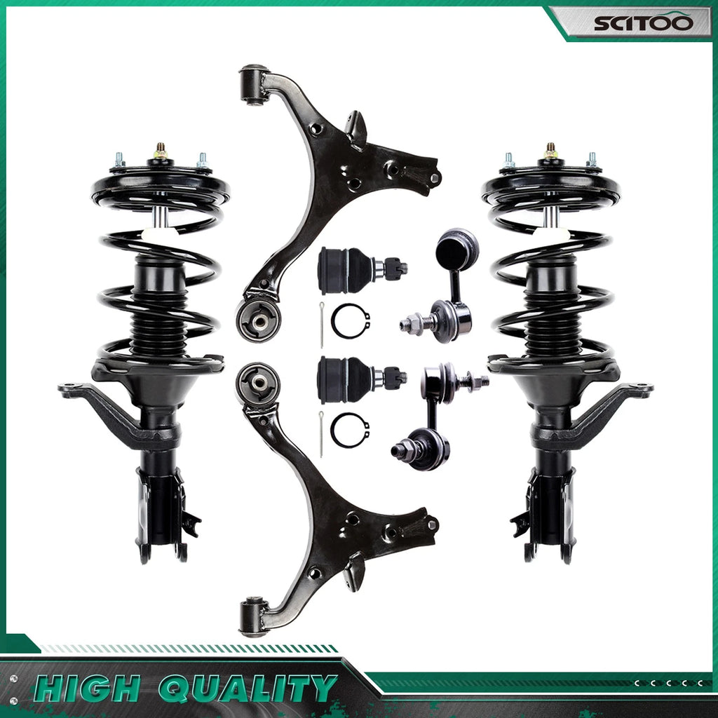 Set of 8 Front Strut Sway Bar Link Ball Joint Control Arms for Honda Civic (2001–2005)