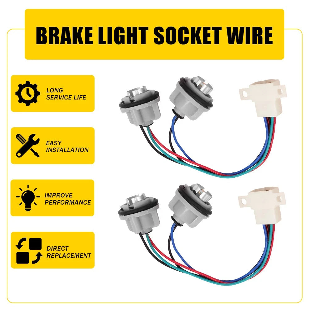 2X Tailgate Hatch Lamp Socket Wire Harness for Subaru Legacy & Outback (2000–2004)
