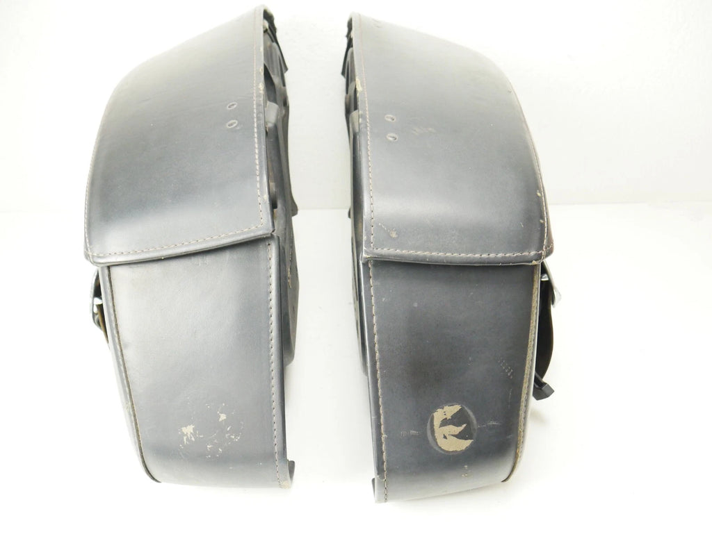 Set of 2 Black Leather Saddlebags for Harley Davidson Touring Road King (1997–2008)