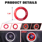 Red Engine Start Stop Button Switch Ring Cover Trim for Dodge Charger (2010-2022)