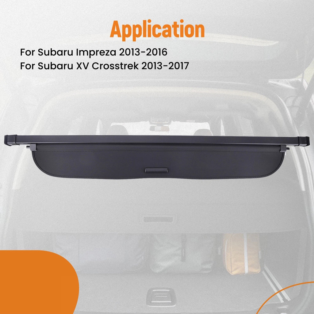Black Parcel Shelf Load Boot Cover for Subaru XV Crosstrek (2013–2017)