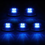 5Pcs Chrome Housing Blue LED Cab Roof Running Light for Dodge Ram (1994–1998)