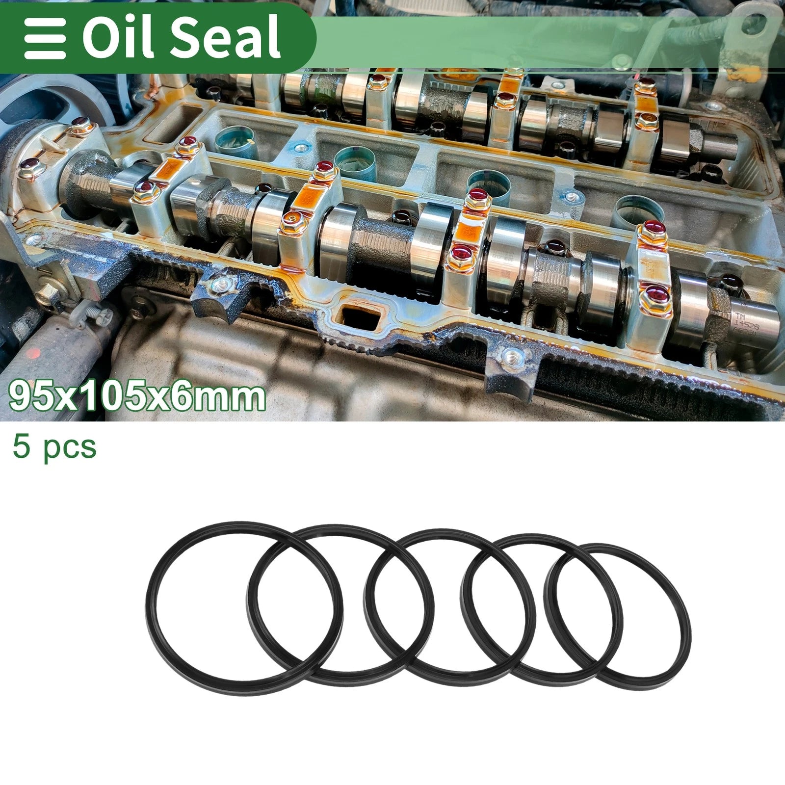 Set of 5 Oil Seal Rotary Shaft Seal NBR Rubber 95x105x6mm