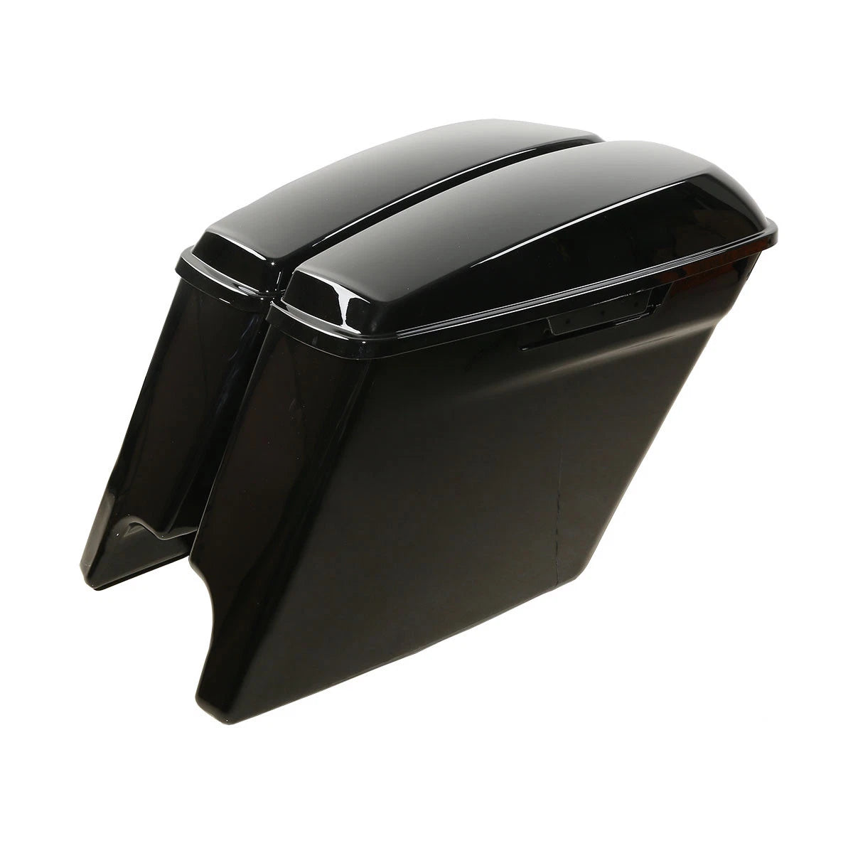 5" Glossy Black Stretched Extended Saddlebags for Harley Touring (2014–2024)